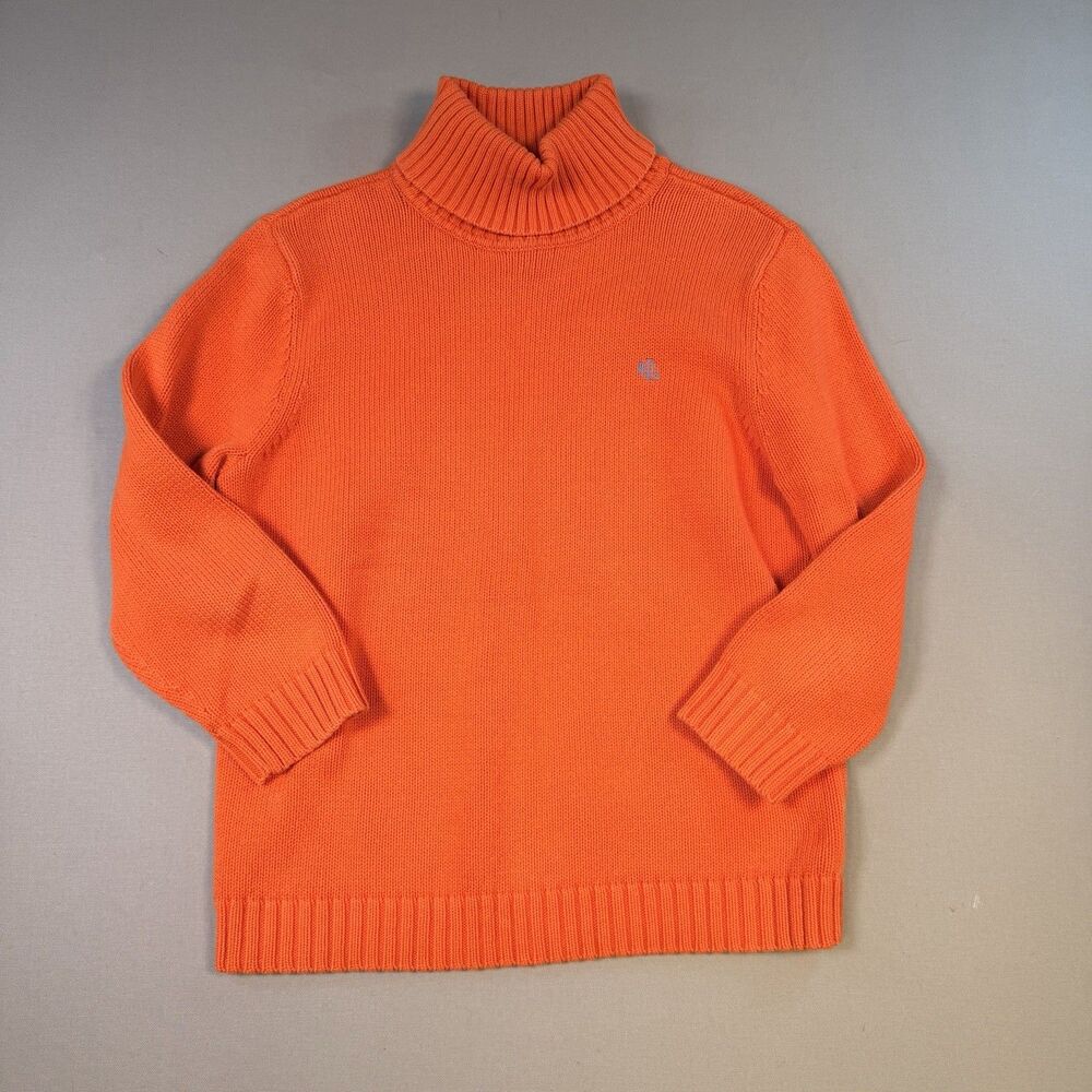 VTG Lauren Ralph Lauren Womens Cotton Turtleneck Pullover Sweater, Large, Japan